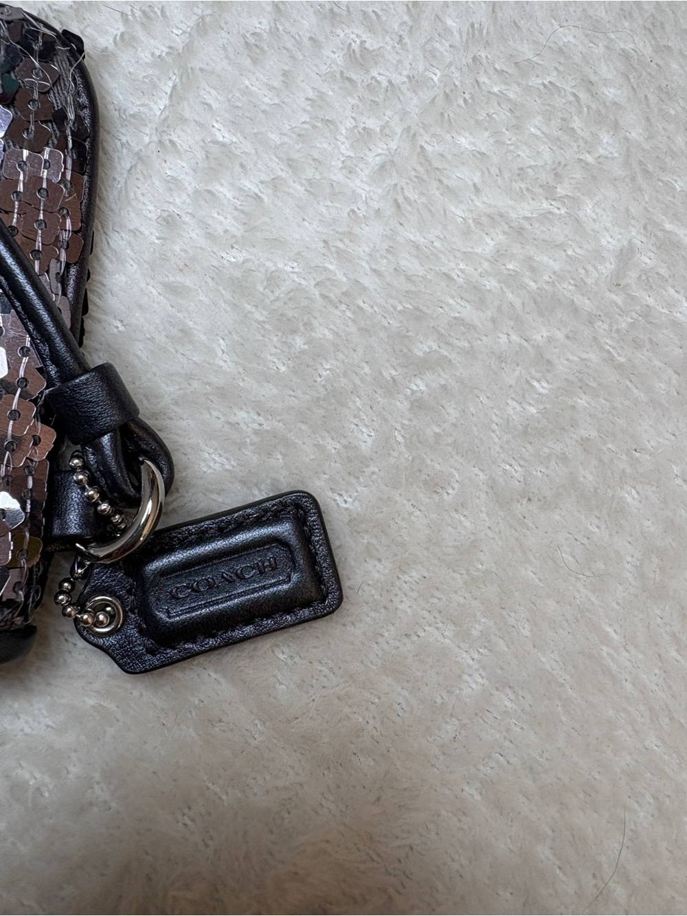 Coach Poppy Sequin Wristlet Clutch in Black - Picture 3 of 12
